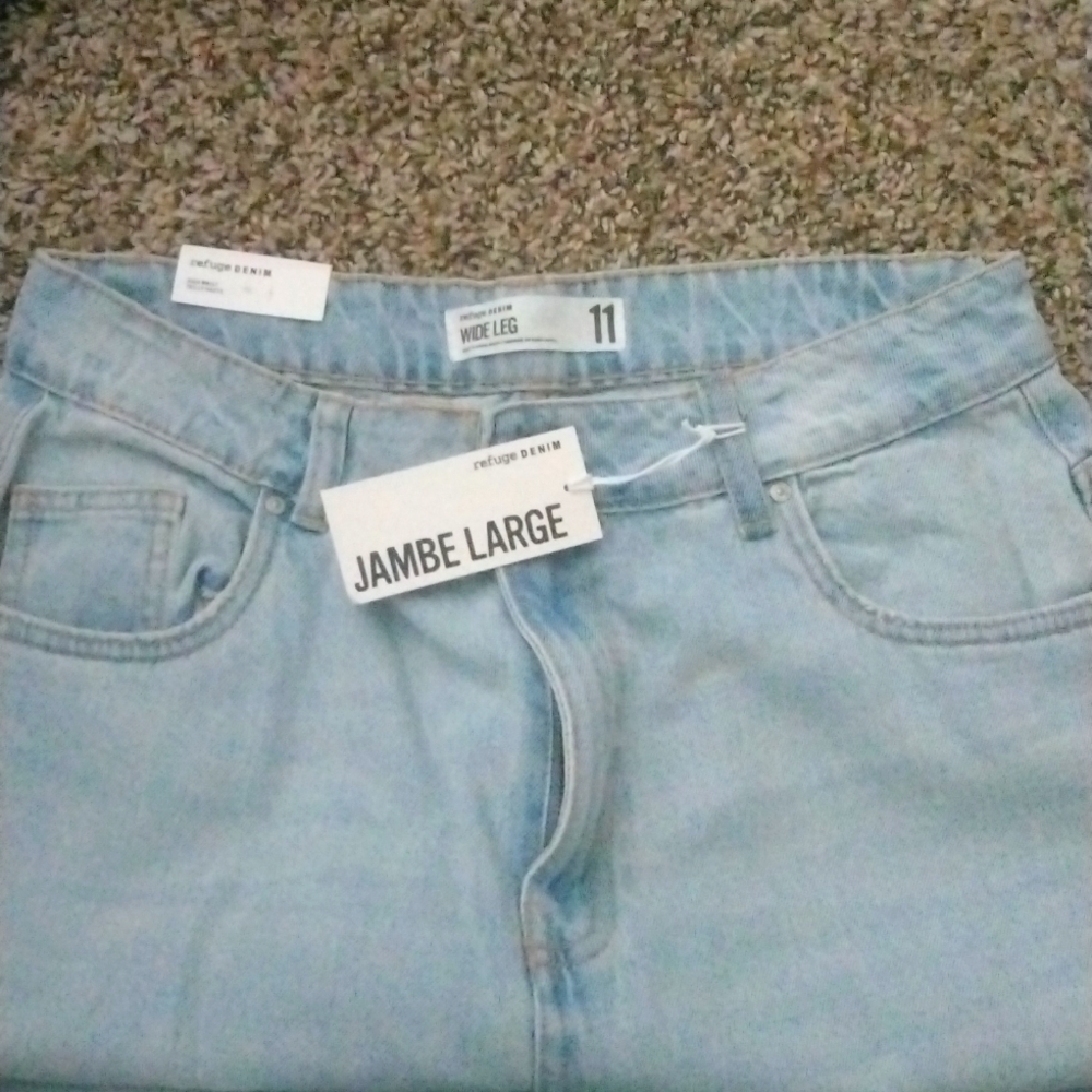NWT Refuge Denim Women's Jrs Sz 11 Wide Jambe High waist pants